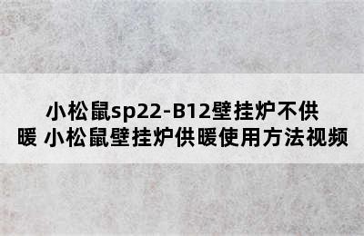 小松鼠sp22-B12壁挂炉不供暖 小松鼠壁挂炉供暖使用方法视频